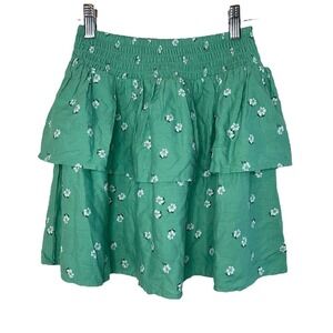 NWT H&M Girls Tiered Smocked Waist Floral Print Skirt, 6X